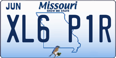 MO license plate XL6P1R