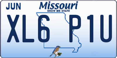 MO license plate XL6P1U