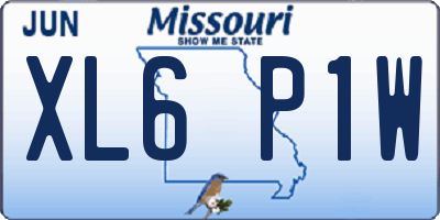 MO license plate XL6P1W