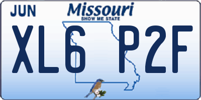 MO license plate XL6P2F
