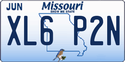 MO license plate XL6P2N