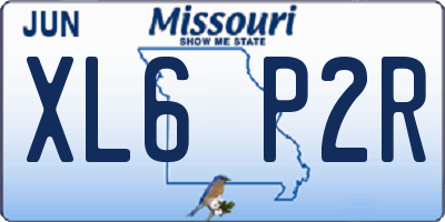 MO license plate XL6P2R