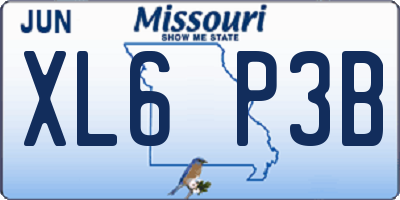 MO license plate XL6P3B