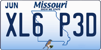 MO license plate XL6P3D