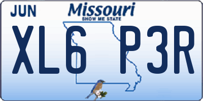 MO license plate XL6P3R