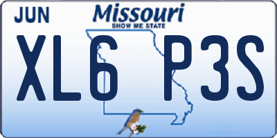 MO license plate XL6P3S