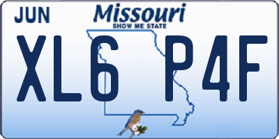MO license plate XL6P4F