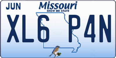 MO license plate XL6P4N