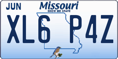 MO license plate XL6P4Z