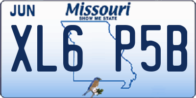 MO license plate XL6P5B