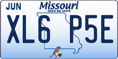 MO license plate XL6P5E