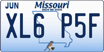 MO license plate XL6P5F