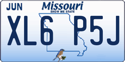 MO license plate XL6P5J