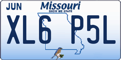 MO license plate XL6P5L
