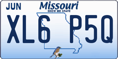 MO license plate XL6P5Q