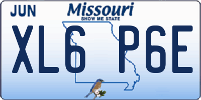 MO license plate XL6P6E