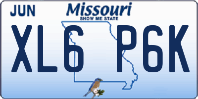 MO license plate XL6P6K