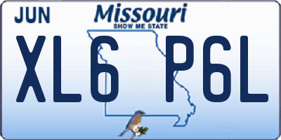 MO license plate XL6P6L
