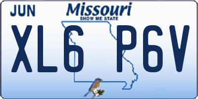 MO license plate XL6P6V