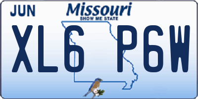 MO license plate XL6P6W
