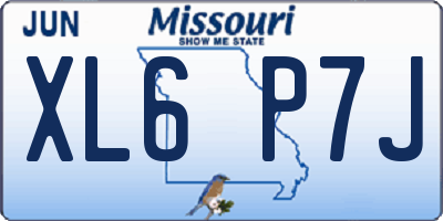 MO license plate XL6P7J