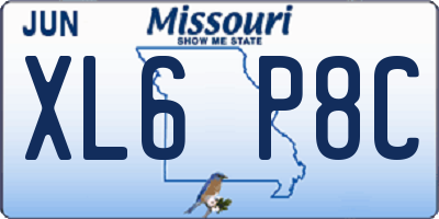 MO license plate XL6P8C
