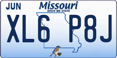 MO license plate XL6P8J