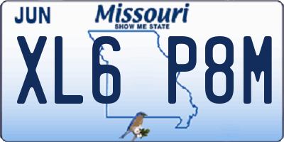 MO license plate XL6P8M