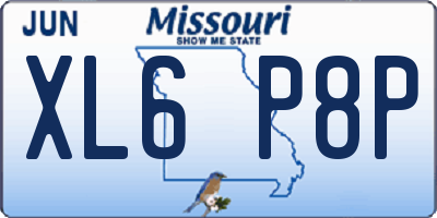 MO license plate XL6P8P