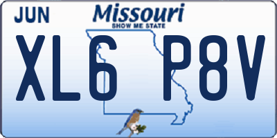 MO license plate XL6P8V