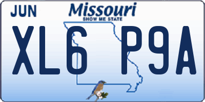 MO license plate XL6P9A