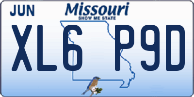 MO license plate XL6P9D