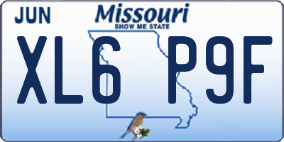 MO license plate XL6P9F