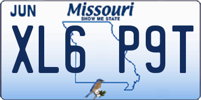 MO license plate XL6P9T