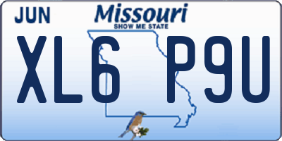 MO license plate XL6P9U