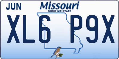 MO license plate XL6P9X