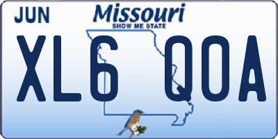 MO license plate XL6Q0A