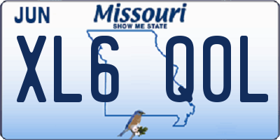 MO license plate XL6Q0L