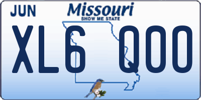 MO license plate XL6Q0O
