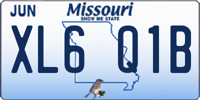 MO license plate XL6Q1B