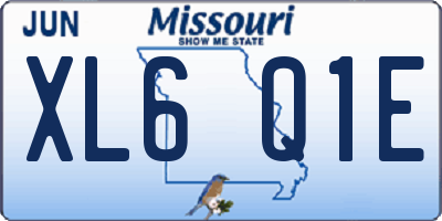 MO license plate XL6Q1E