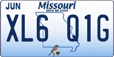 MO license plate XL6Q1G