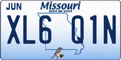 MO license plate XL6Q1N