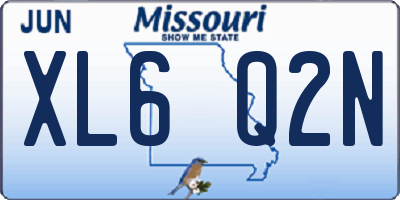 MO license plate XL6Q2N