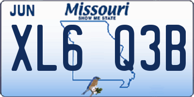 MO license plate XL6Q3B
