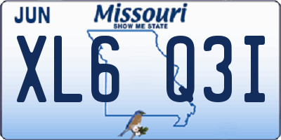 MO license plate XL6Q3I