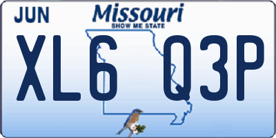 MO license plate XL6Q3P