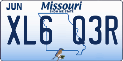 MO license plate XL6Q3R