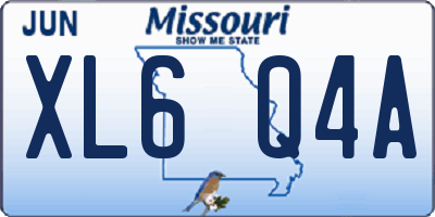MO license plate XL6Q4A