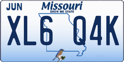 MO license plate XL6Q4K